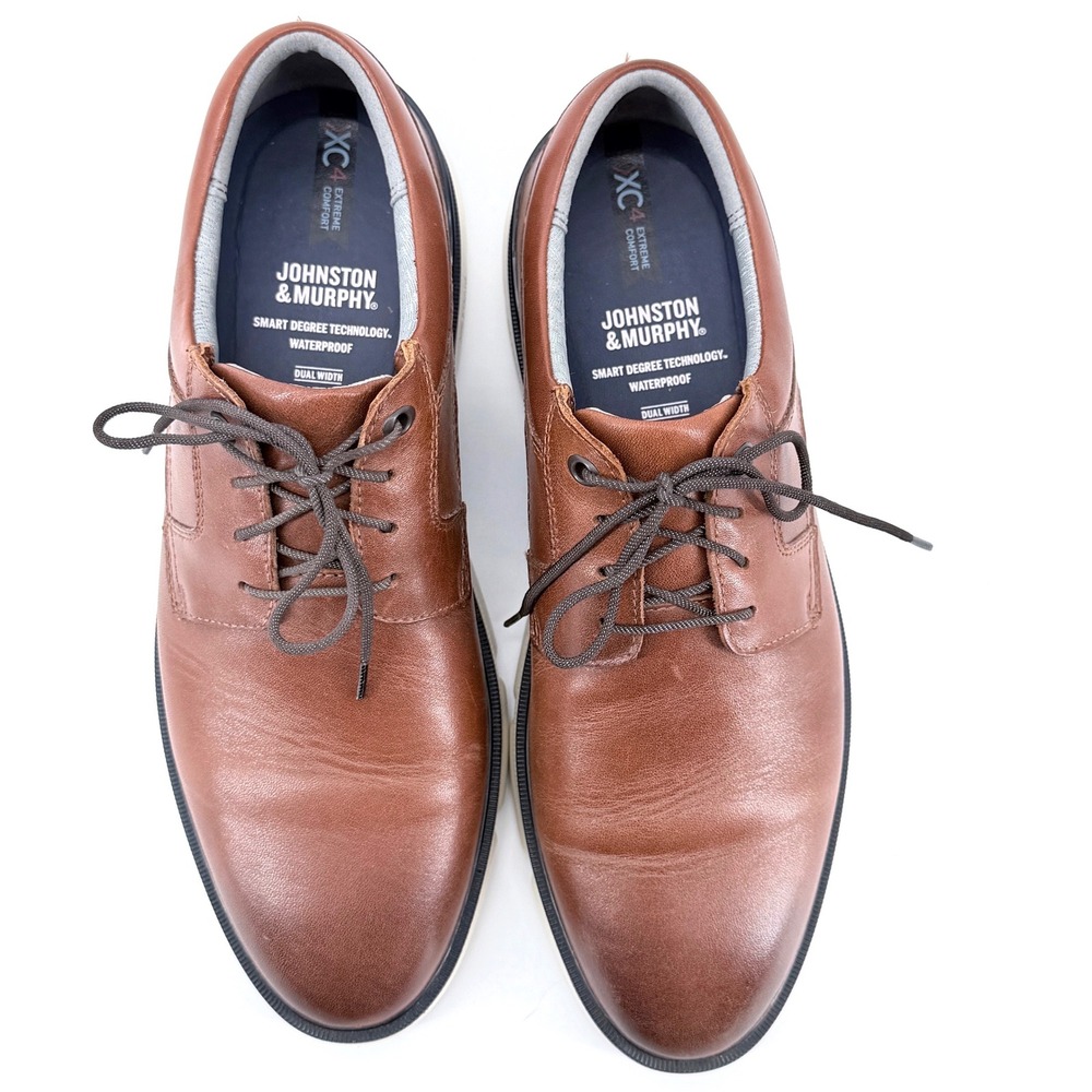 Johnston & Murphy XC4 Oxford Mens 10.5 Brown Excellent Waterproof Smart Degree - Picture 2 of 12